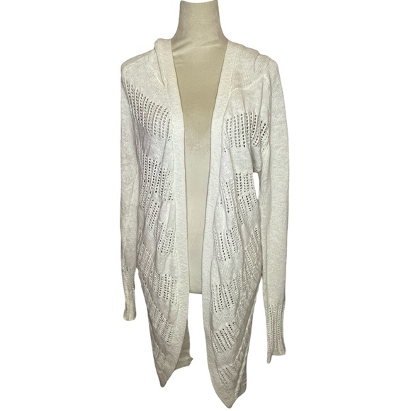 Anthropologie Moth Hooded Open-Front Cardigan Sweater - Picture 2 of 5